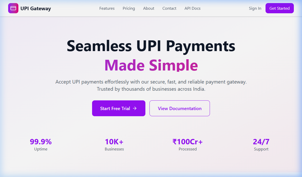 UPI Gateway - Seamless UPI Payment Integration Platform